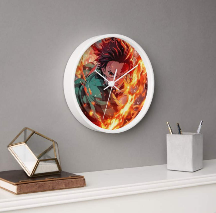 Flame Fighter Anime Wall Clock
