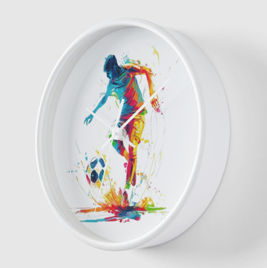 Color Splash Soccer Wall Clock