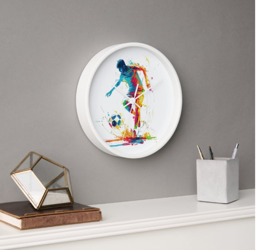 Color Splash Soccer Wall Clock