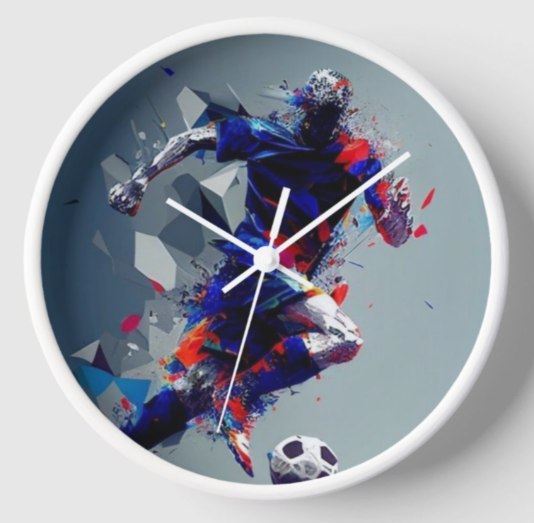 Dynamic Football Motion Wall Clock