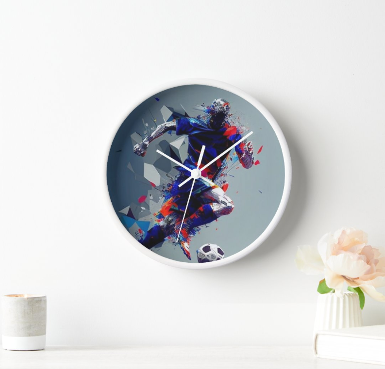 Dynamic Football Motion Wall Clock