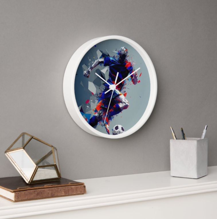 Dynamic Football Motion Wall Clock