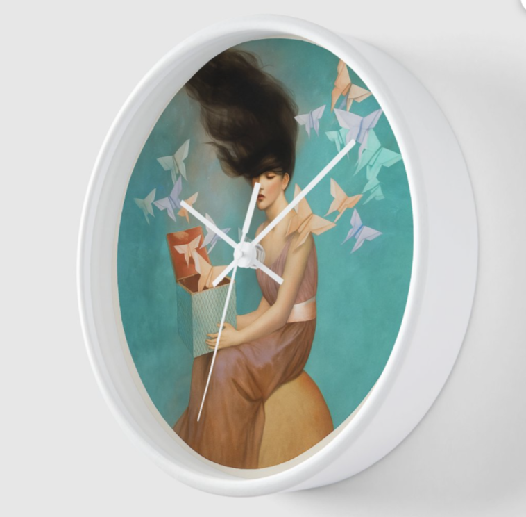 Origami Girl Wall Clock