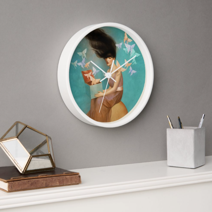 Origami Girl Wall Clock