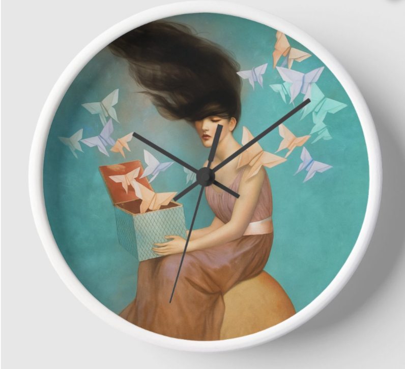 Origami Girl Wall Clock