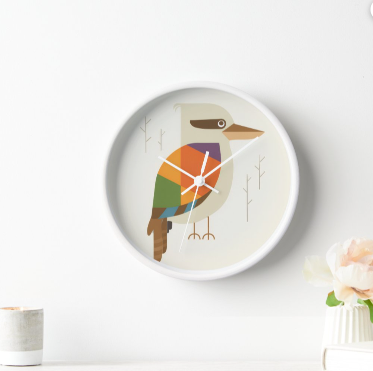 Geometric Bird Wall Clock