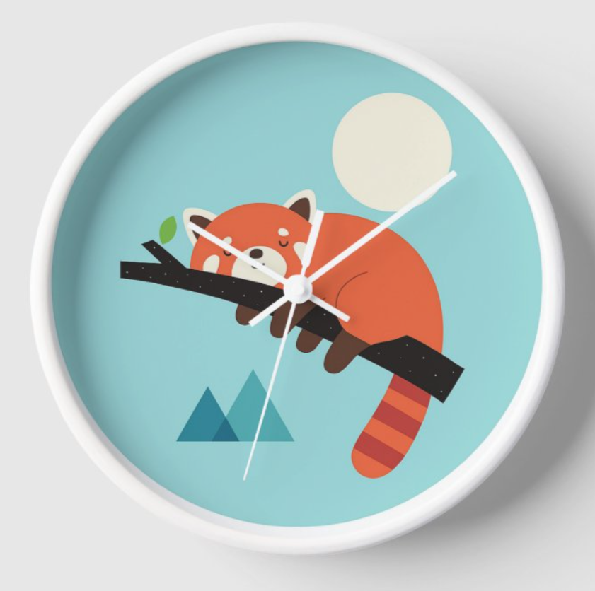 Adorable Red Panda Wall Clock