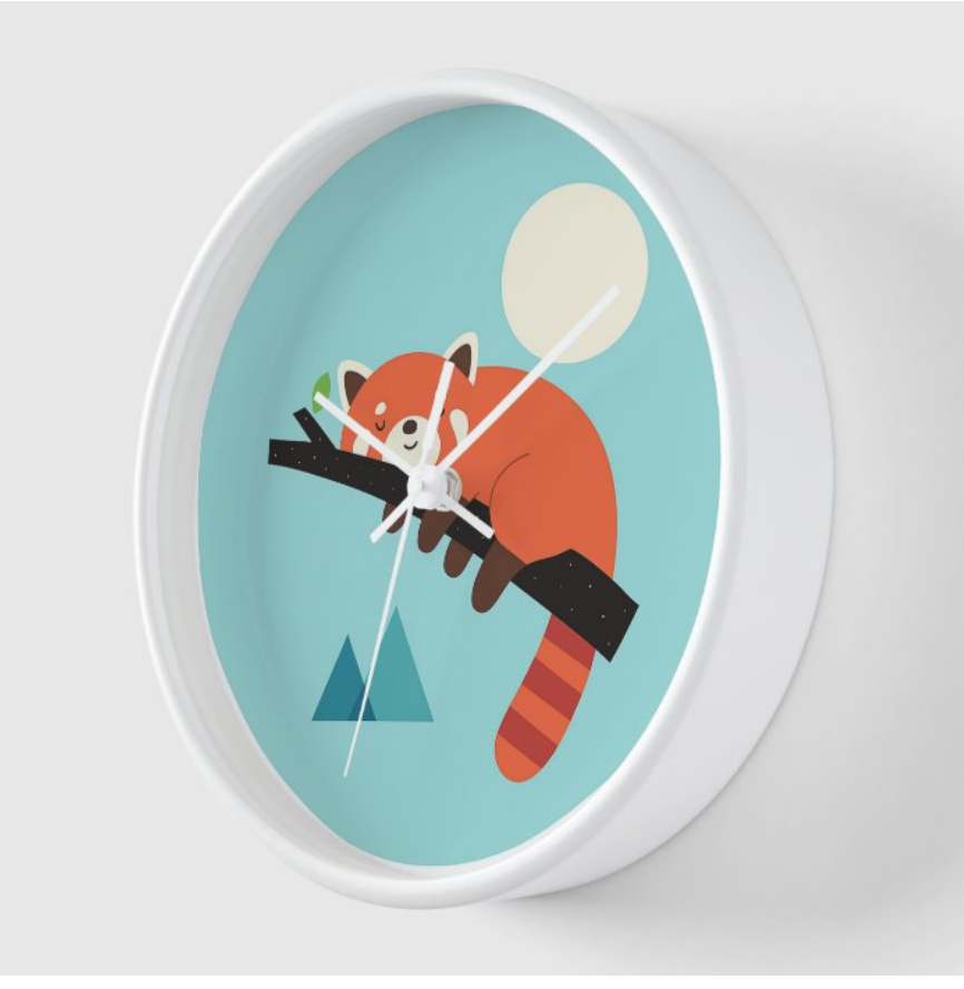Adorable Red Panda Wall Clock