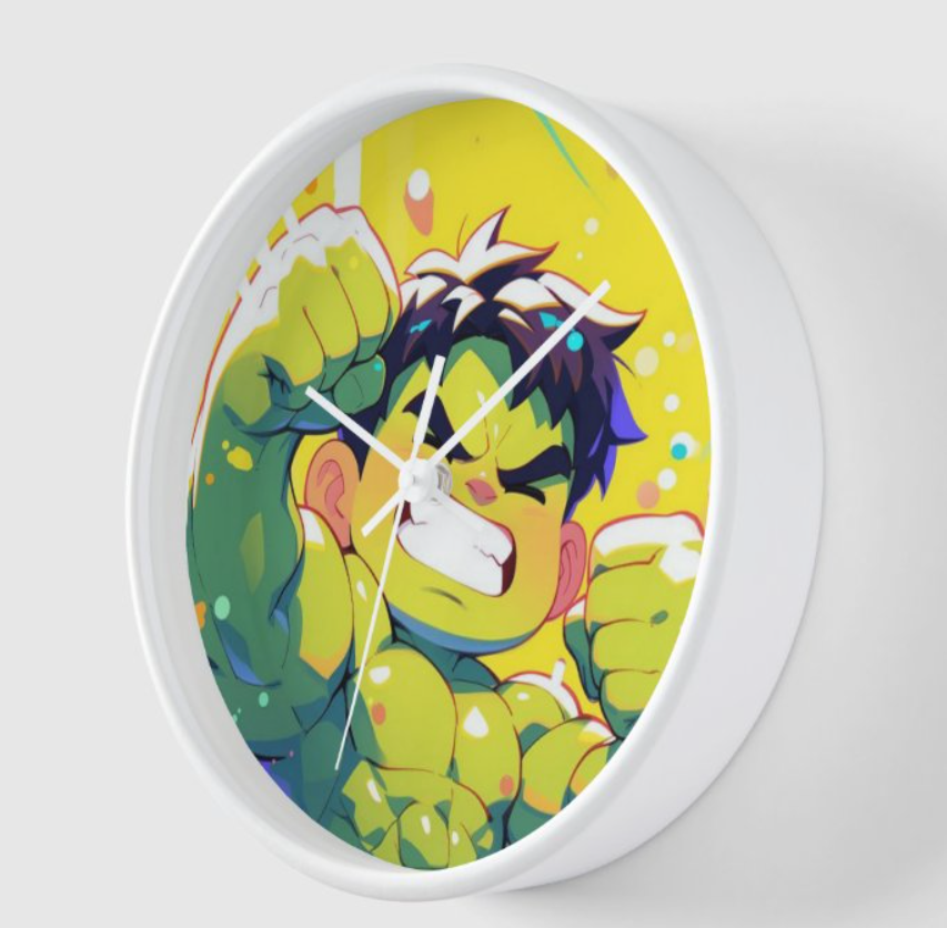 Cartoon Hulk Wall Clock