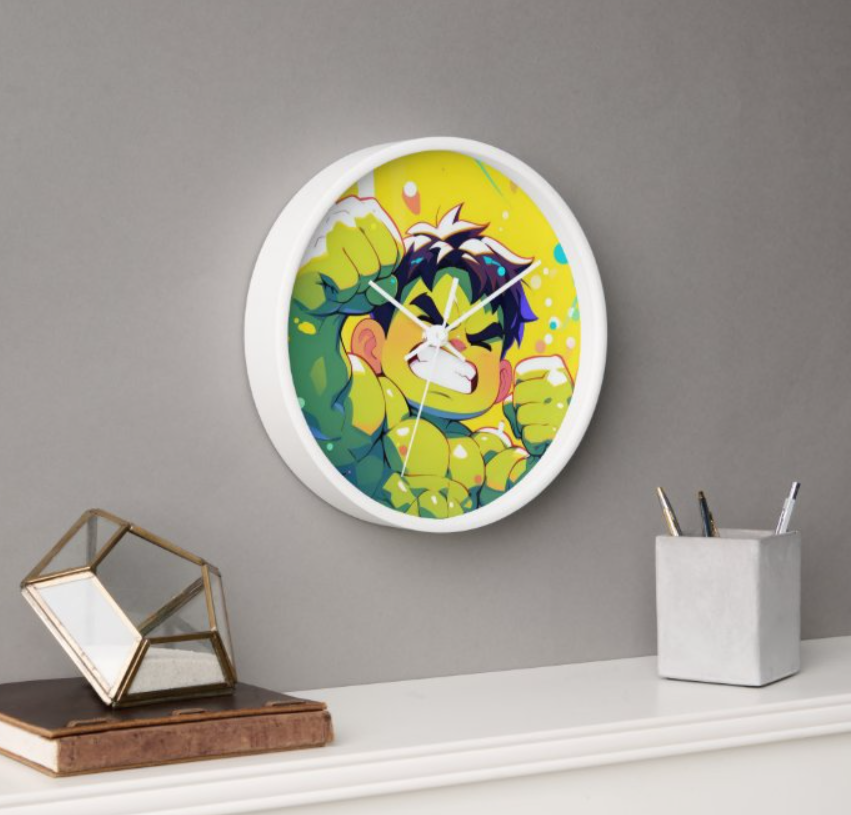 Cartoon Hulk Wall Clock