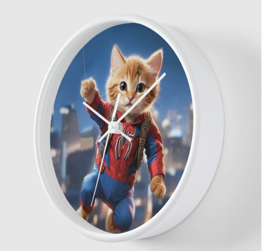 Hero Kitty Wall Clock