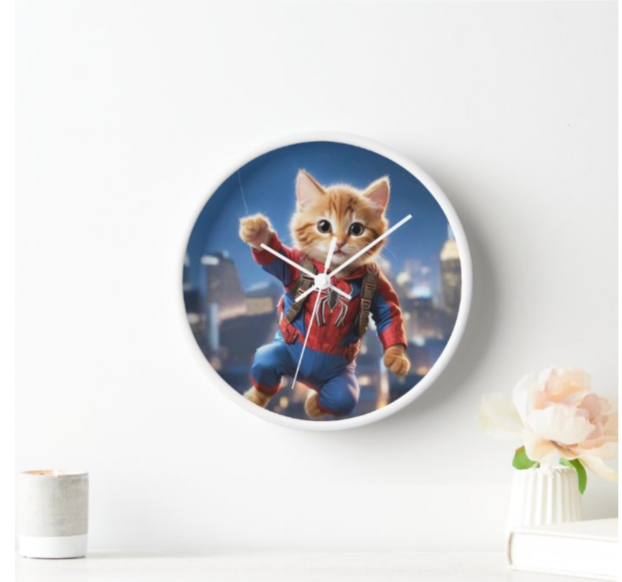 Hero Kitty Wall Clock