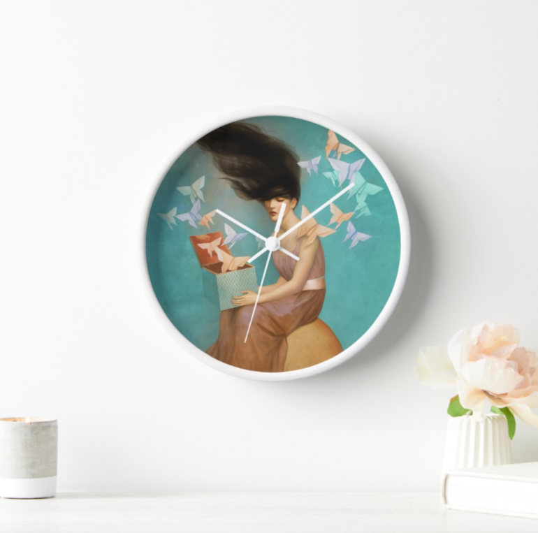 Origami Girl Wall Clock
