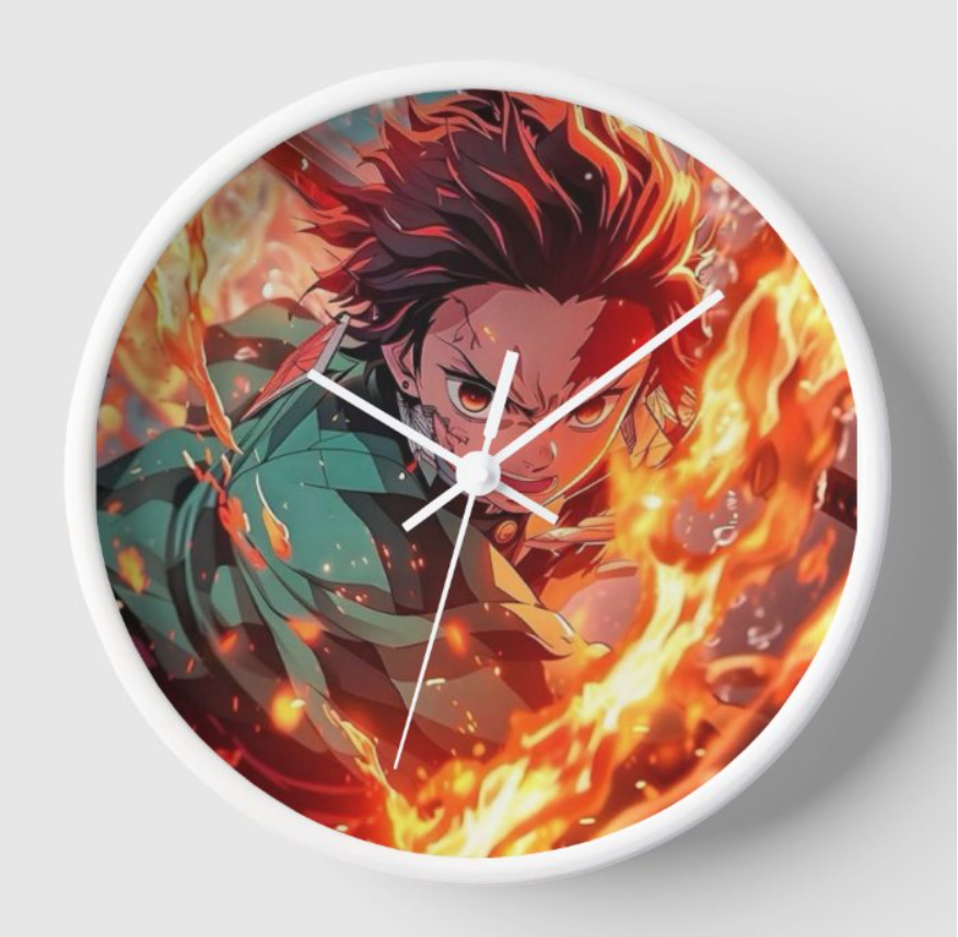 Flame Fighter Anime Wall Clock