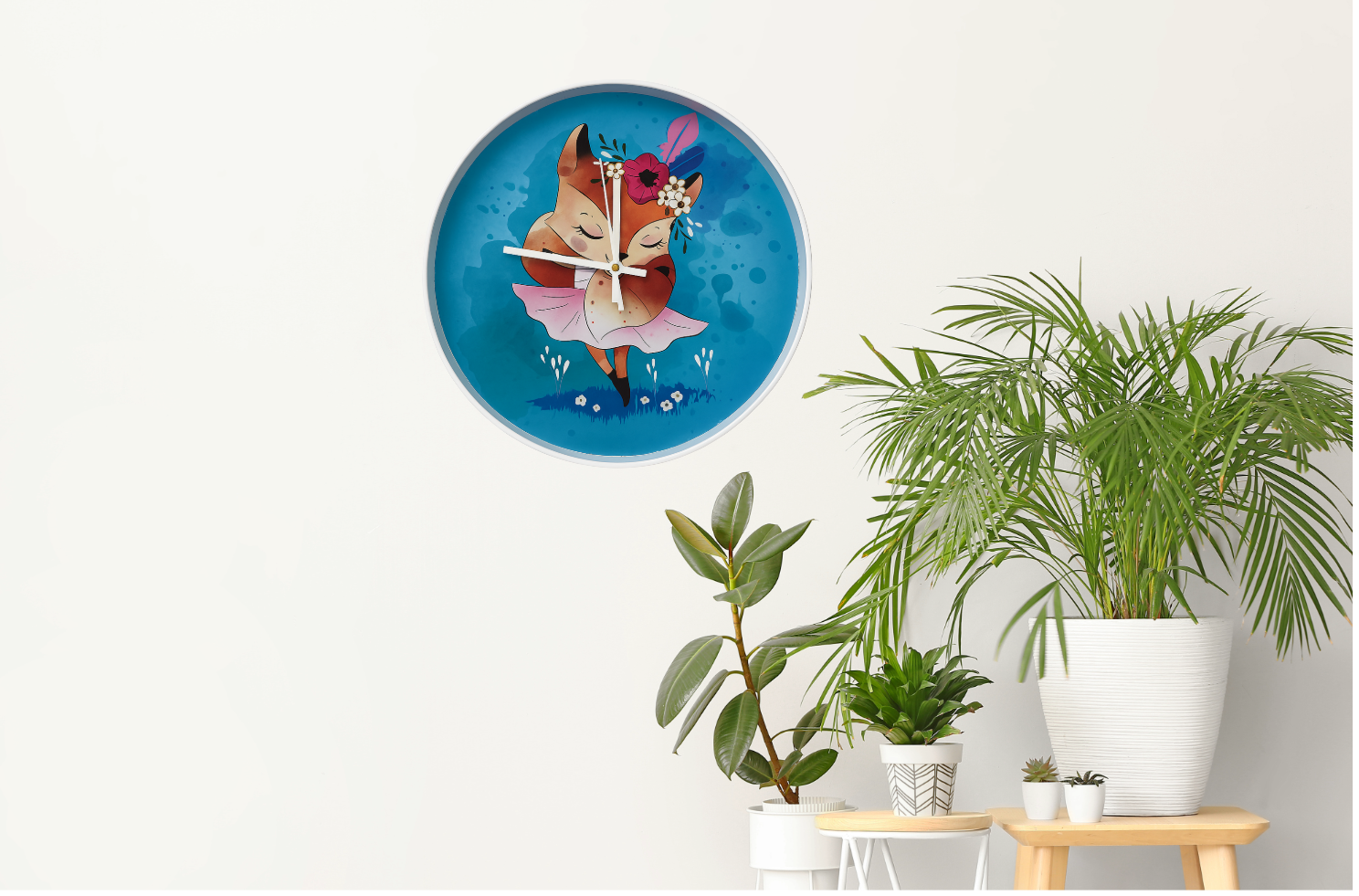 Cute Cartoon Deer Wall Clock